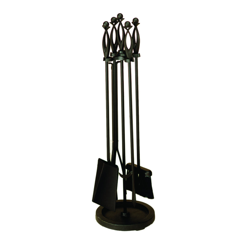 Minuteman 4 Piece Wrought Iron Fireplace Tool Set & Reviews Wayfair